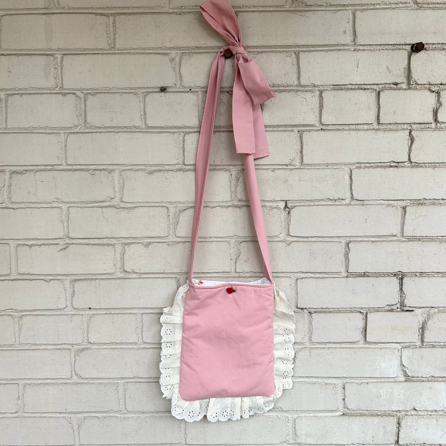 SOLD - Bow Bag, Pink Rose