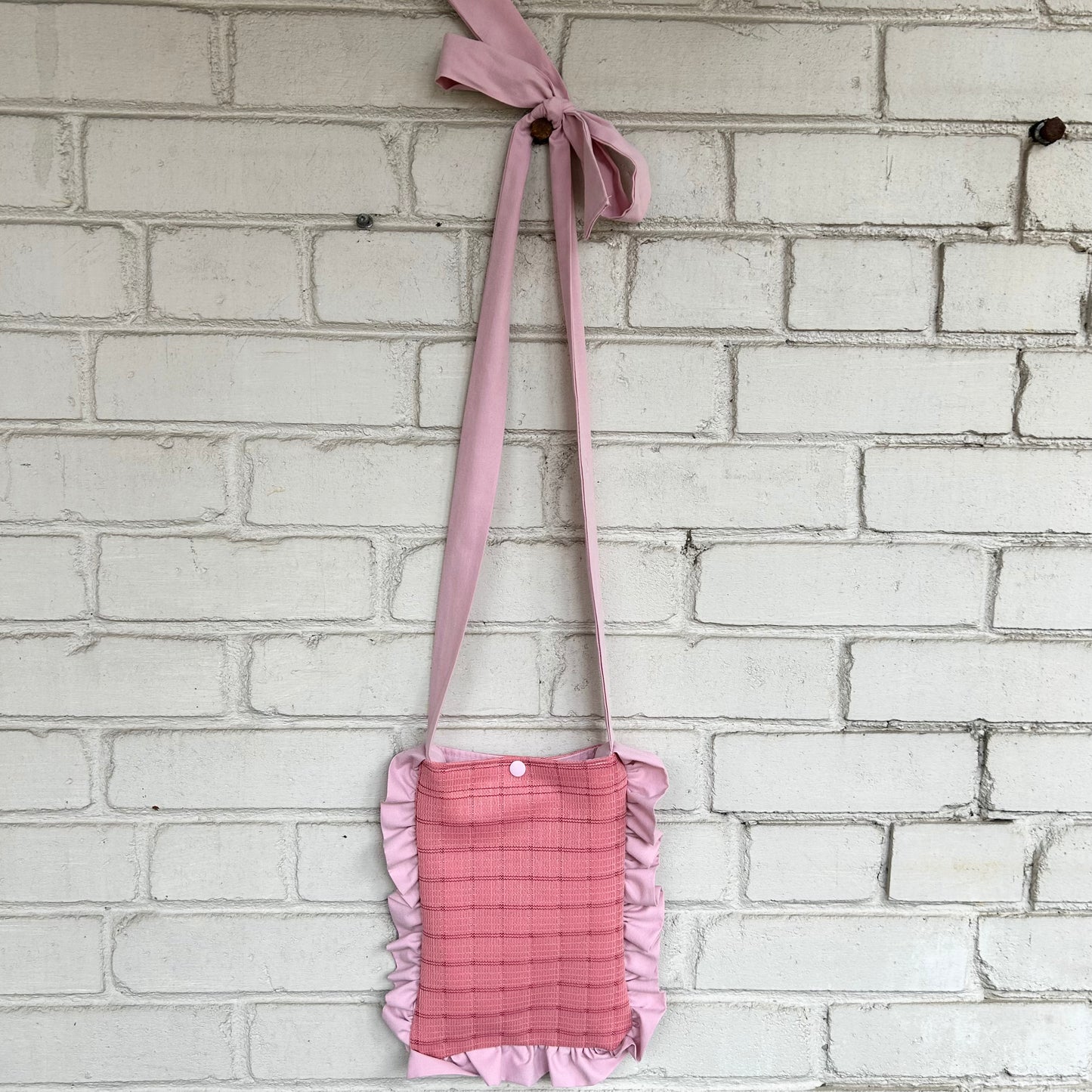 SOLD - Bow Bag - Pink Gingham