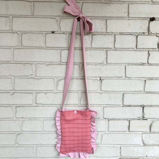 SOLD - Bow Bag - Pink Gingham