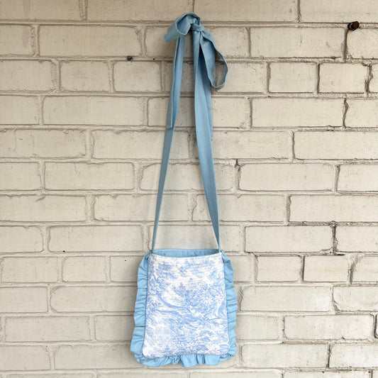 SOLD - Bow Bag - Blue Toile